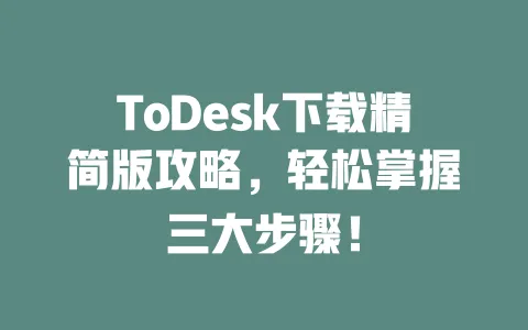 ToDesk下载精简版攻略，轻松掌握三大步骤！ 一