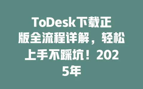ToDesk下载正版全流程详解，轻松上手不踩坑！2025年-ToDesk官网 - ToDesk下载