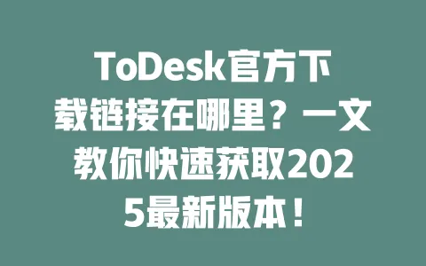 ToDesk官方下载链接在哪里？一文教你快速获取2025最新版本！-ToDesk官网 - ToDesk下载
